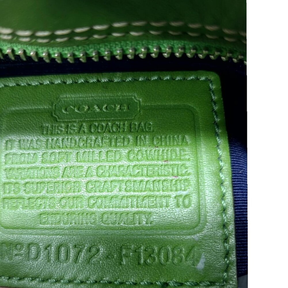 COACH Hampton Pebble Green Leather Satchel & matching wallet - Picture 9 of 11